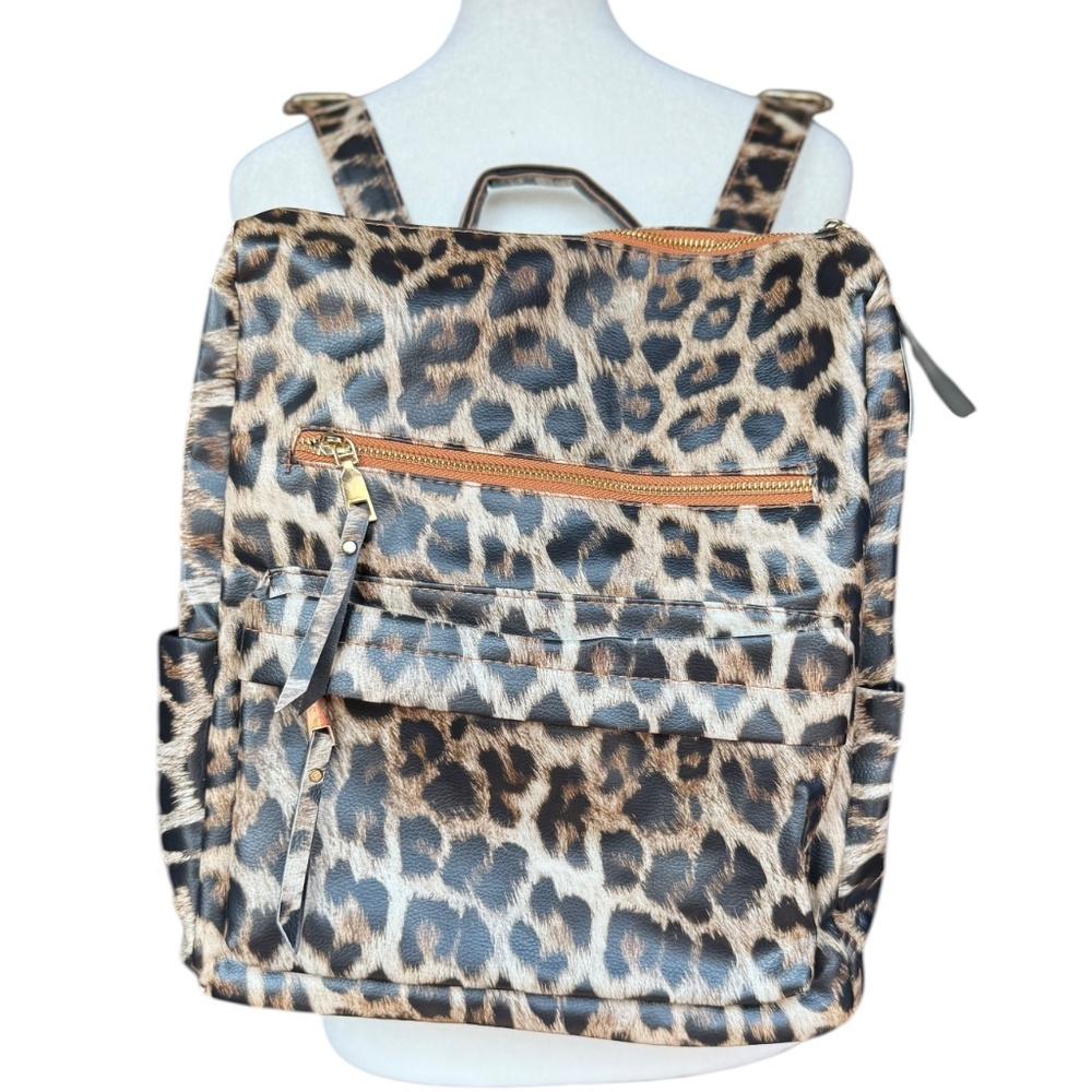 Leopard Print Backpack With Additional Strap - image 2